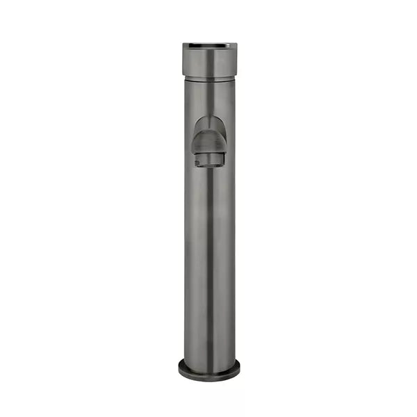 Round - Shadow Gunmetal Tall Basin Mixer with Straight Spout and Paddle Handle