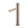 Round - Champagne Tall Basin Mixer with Straight Spout and Pinless Handle