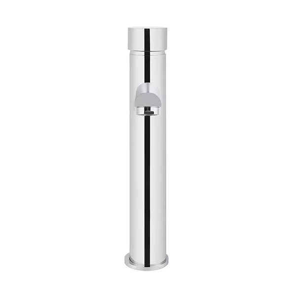 Round - Polished Chrome Tall Basin Mixer with Straight Spout and Pinless Handle