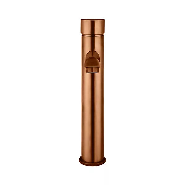 Round - Lustre Bronze Tall Basin Mixer with Straight Spout and Pinless Handle