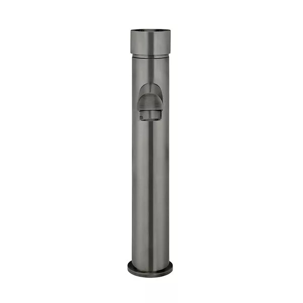 Round - Shadow Gunmetal Tall Basin Mixer with Straight Spout and Pinless Handle