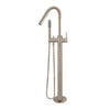 Round - Champagne Freestanding Bath Spout w Mixer and Handshower