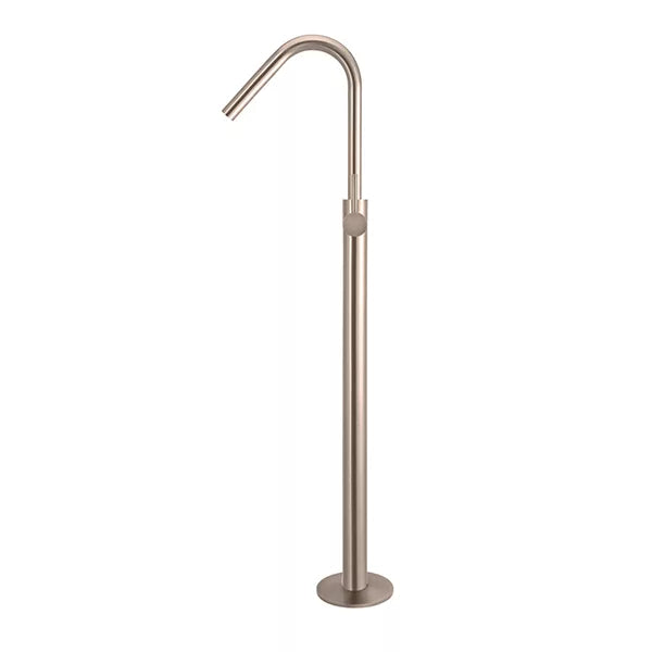 Round - Champagne Freestanding Bath Spout w Mixer and Handshower