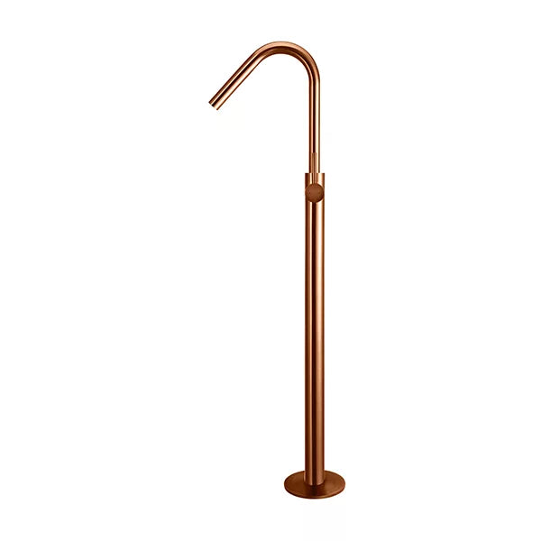 Round - Lustre Bronze Freestanding Bath Spout w Mixer and Handshower