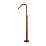 Round - Lustre Bronze Freestanding Bath Spout w Mixer and Handshower