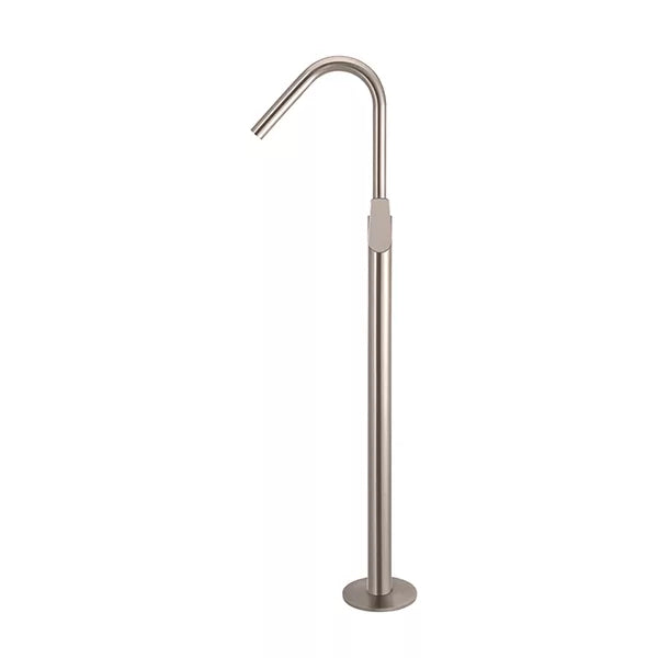 Round - Champagne Freestanding Bath Spout w Paddle Handle Mixer and Handshower