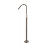 Round - Champagne Freestanding Bath Spout w Paddle Handle Mixer and Handshower