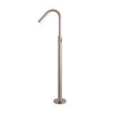 Round - Champagne Freestanding Bath Spout w Pinless Handle Mixer and Handshower