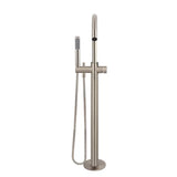 Round - Champagne Gooseneck Kitchen Mixer w Pinless Handle