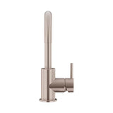 Round - Champagne Gooseneck Basin Mixer with Cold Start