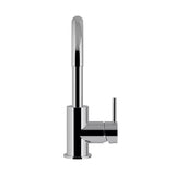 Round - Polished Chrome Gooseneck Basin Mixer with Cold Start