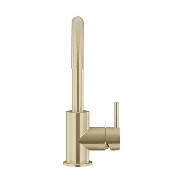 Round - Tiger Bronze Gooseneck Basin Mixer with Cold Start
