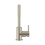 Round - Brushed Nickel Gooseneck Basin Mixer with Cold Start
