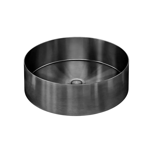 Lavello - Shadow Gunmetal Round Steel Bathroom Basin 380x110mm