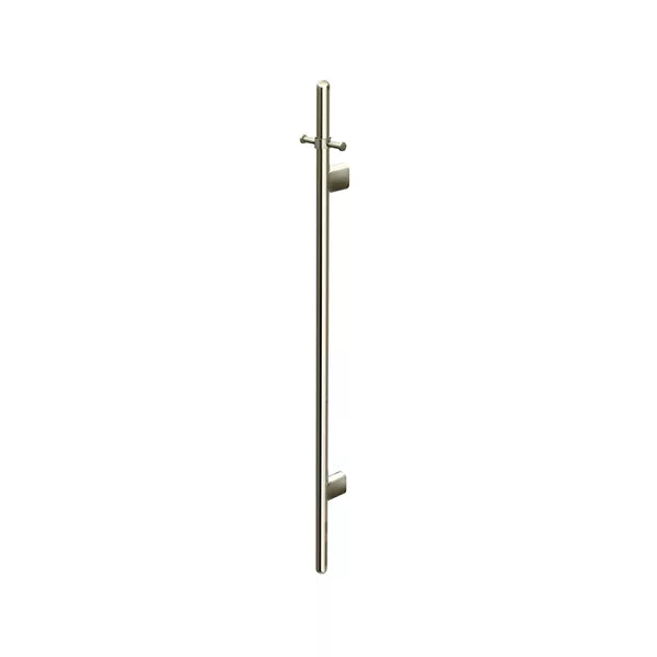Round - Brushed Nickel Vertical Heated Towel Rail
