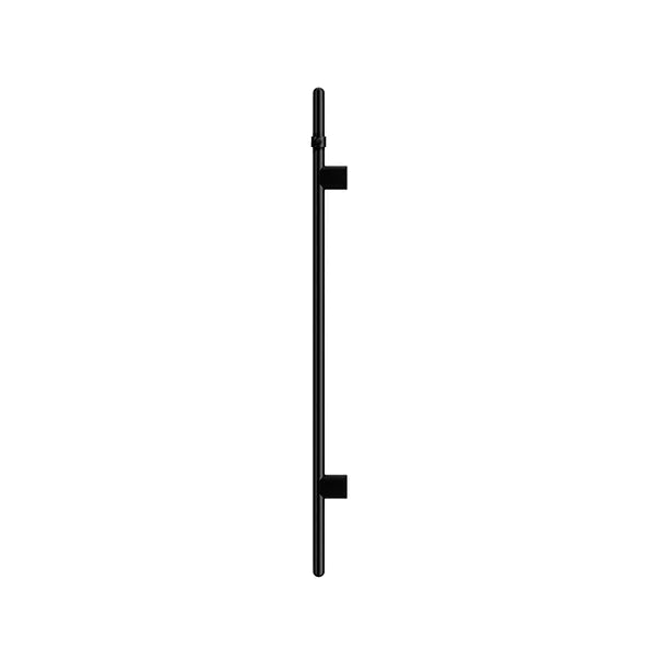 Round - Matte Black Vertical Heated Towel Rail