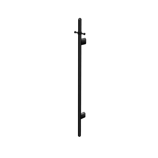 Round - Matte Black Vertical Heated Towel Rail