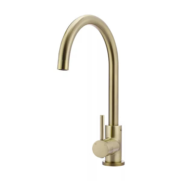 Round - Tiger Bronze Gooseneck Kitchen Mixer