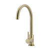 Round - Tiger Bronze Gooseneck Kitchen Mixer