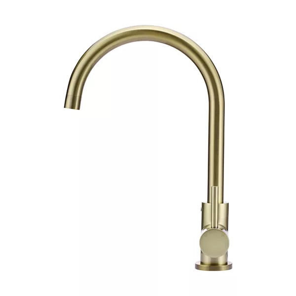 Round - Tiger Bronze Gooseneck Kitchen Mixer