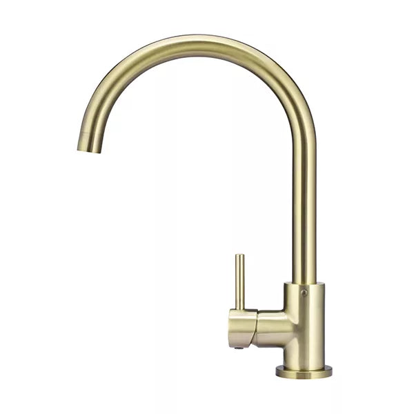 Round - Tiger Bronze Gooseneck Kitchen Mixer