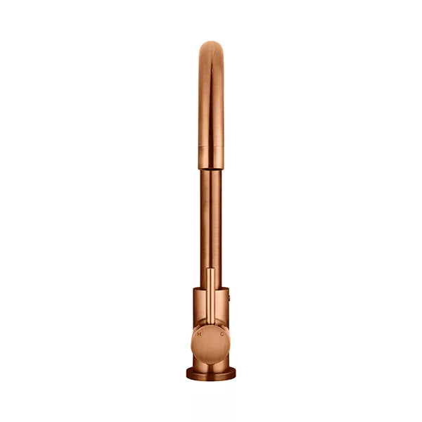 Round - Lustre Bronze Gooseneck Kitchen Mixer