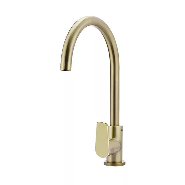 Round - Tiger Bronze Gooseneck Kitchen Mixer w Paddle Handle