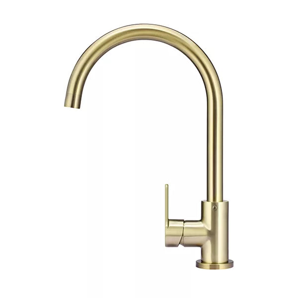 Round - Tiger Bronze Gooseneck Kitchen Mixer w Paddle Handle