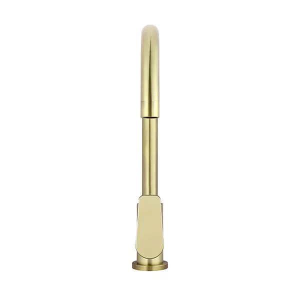 Round - Tiger Bronze Gooseneck Kitchen Mixer w Paddle Handle