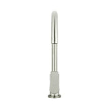 Round - Brushed Nickel Gooseneck Kitchen Mixer w Paddle Handle