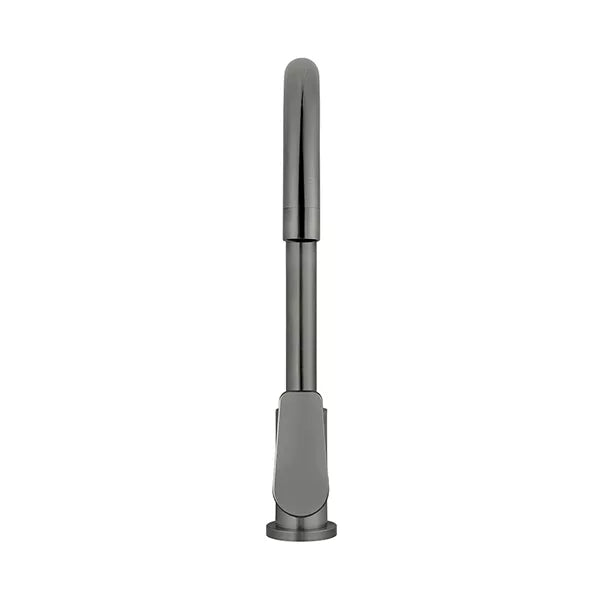 Round - Shadow Gunmetal Gooseneck Kitchen Mixer w Paddle Handle