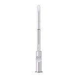 Round - Polished Chrome Gooseneck Kitchen Mixer w Pinless Handle