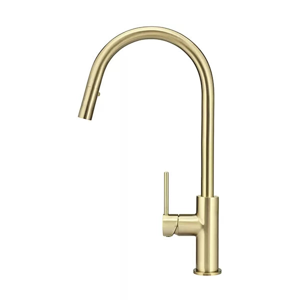 Round - Tiger Bronze Gooseneck Kitchen Mixer w Pull-out Hose & Vege Spray