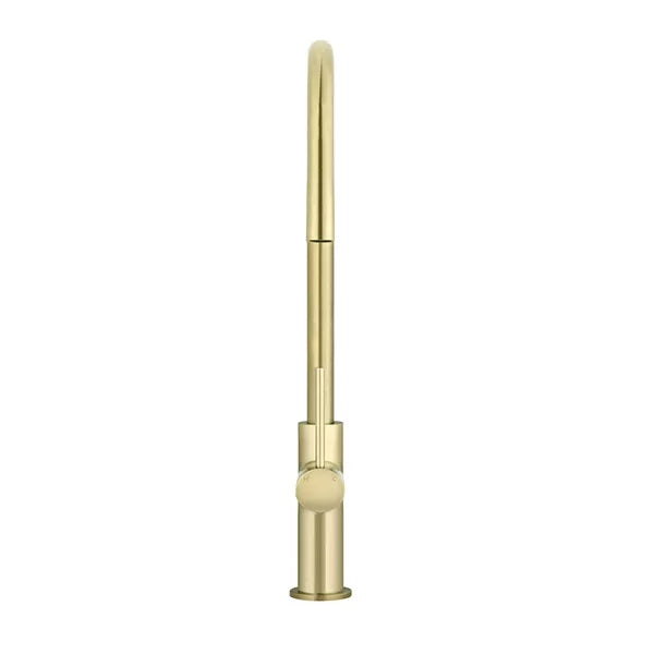 Round - Tiger Bronze Gooseneck Kitchen Mixer w Pull-out Hose & Vege Spray