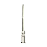 Round - Brushed Nickel Gooseneck Kitchen Mixer w Pull-out Hose & Vege Spray