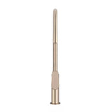 Round - Champagne Gooseneck Kitchen Mixer w Paddle Handle & Pull-out Hose