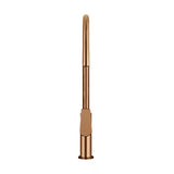 Round - Lustre Bronze Gooseneck Kitchen Mixer w Paddle Handle & Pull-out Hose