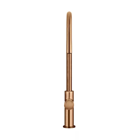 Round - Lustre Bronze Gooseneck Kitchen Mixer w Pinless Handle & Pull-out Hose