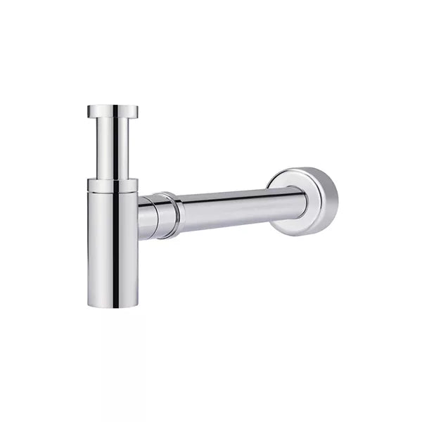 Round - Polished Chrome Bottle Trap w 40mm Adapter