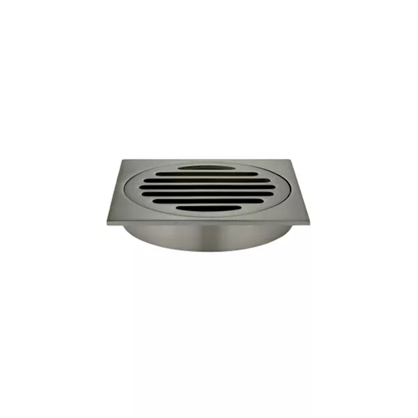 Square - Shadow Gunmetal Shower Drain w 100mm Outlet
