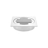 Square - Polished Chrome Shower Drain w 80mm Outlet