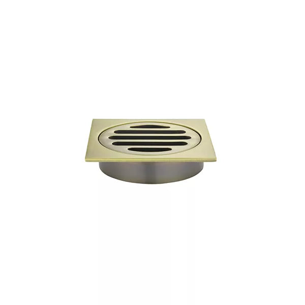 Square - Tiger Bronze Shower Drain w 80mm Outlet