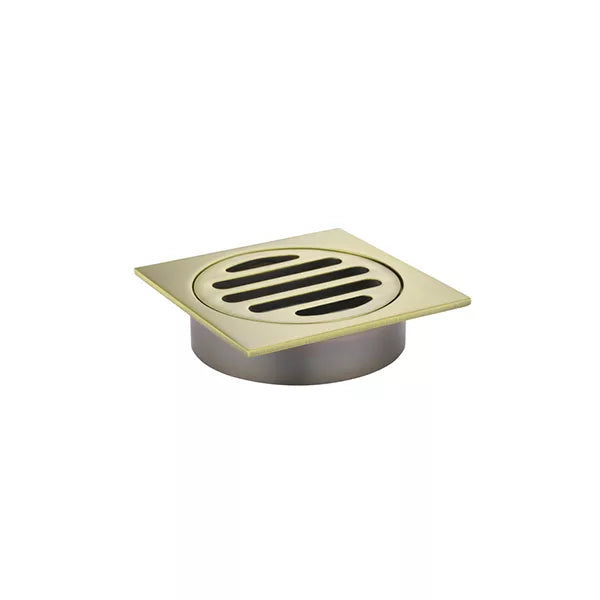 Square - Tiger Bronze Shower Drain w 80mm Outlet