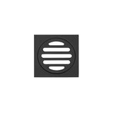 Square - Matte Black Shower Drain w 80mm Outlet