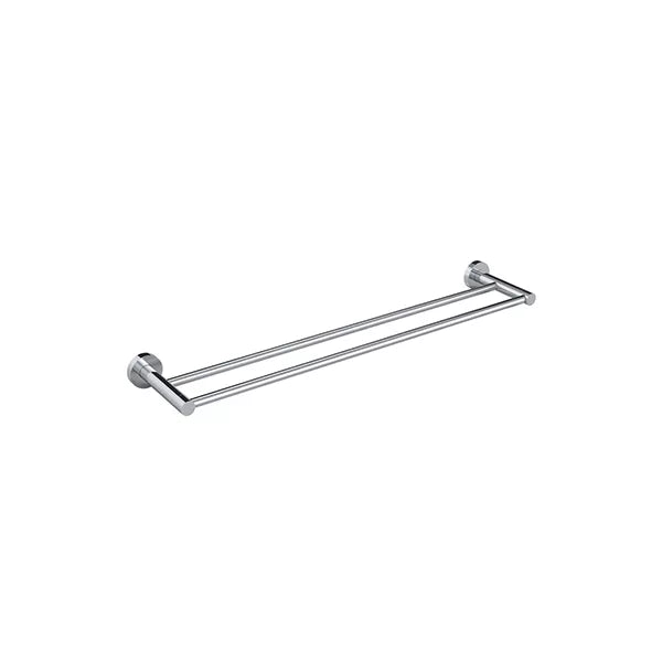 Round - Polished Chrome 600mm Double Towel Rail
