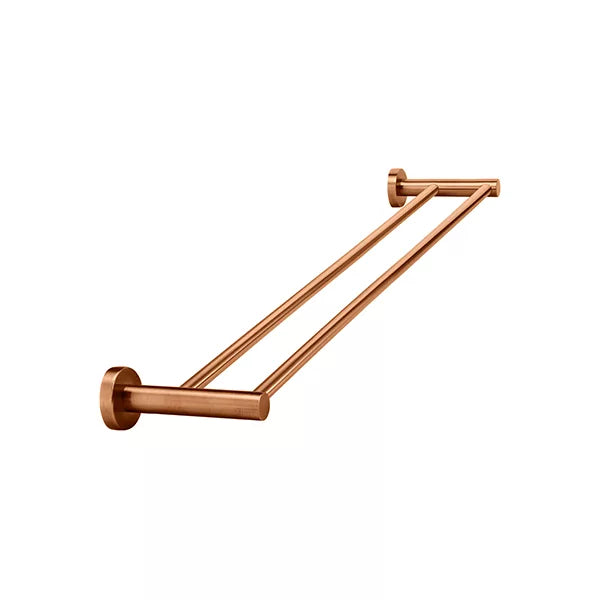 Round - Lustre Bronze 600mm Double Towel Rail
