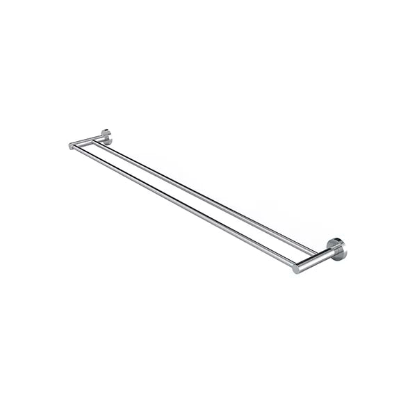 Round - Polished Chrome 900mm Double Towel Rail