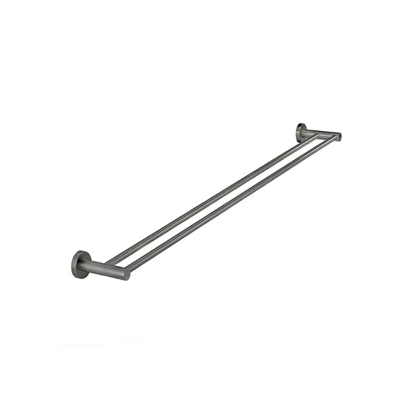 Round - Shadow Gunmetal 900mm Double Towel Rail