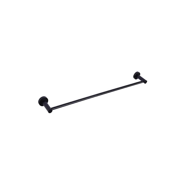 Round - Matte Black 600mm Single Towel Rail