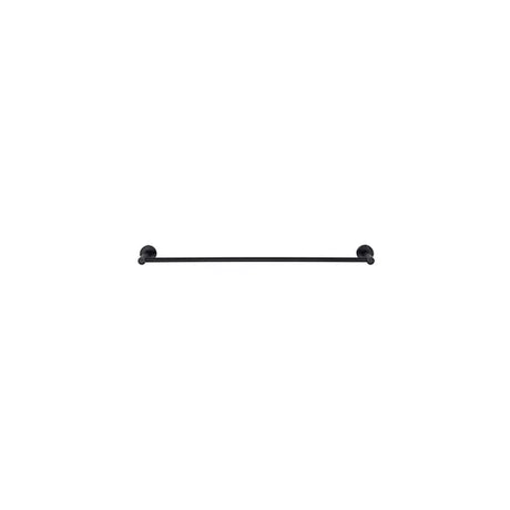 Round - Matte Black 600mm Single Towel Rail